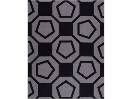 Ventura Black Geometric Indoor NonSlip Area Rugs - Ornate Home