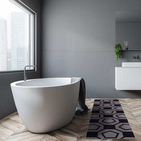 Ventura Black Geometric Indoor NonSlip Area Rugs - Ornate Home