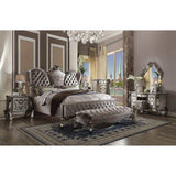Versailles Antique Platinum Velvet Queen Bed - Ornate Home