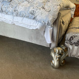 Versailles Antique Platinum Velvet Queen Bed - Ornate Home