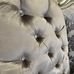 Versailles Antique Platinum Velvet Queen Bed - Ornate Home