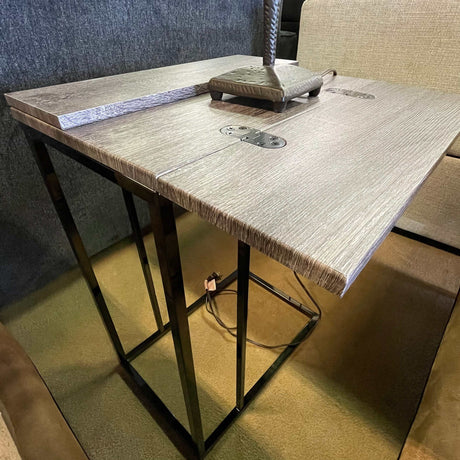 Vesrav Grey & Black Expandable Top Accent Table - Ornate Home