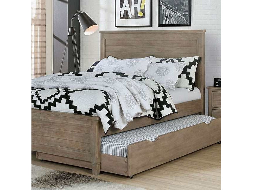 Vevey Wire-Brushed Warm Gray Full Bed - Ornate Home