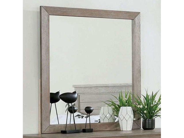 Vevey Wire-Brushed Warm Gray Mirror - Ornate Home