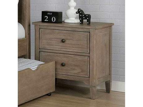 Vevey Wire-Brushed Warm Gray Nightstand - Ornate Home