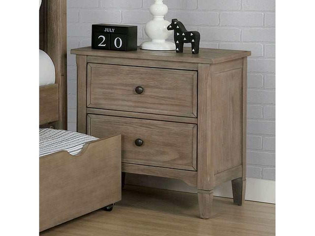 Vevey Wire-Brushed Warm Gray Nightstand - Ornate Home