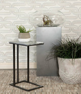 Vicente Grey Marble / Sandy Black Side Table - Ornate Home