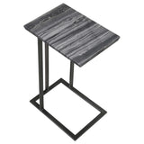Vicente Grey Marble / Sandy Black Side Table - Ornate Home