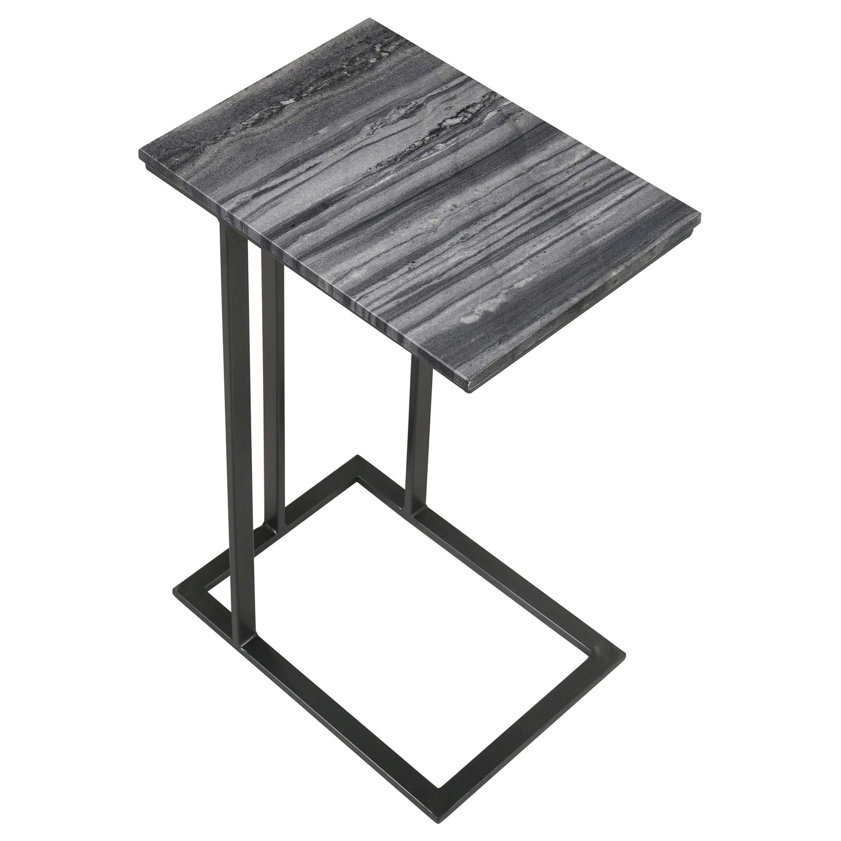 Vicente Grey Marble / Sandy Black Side Table - Ornate Home