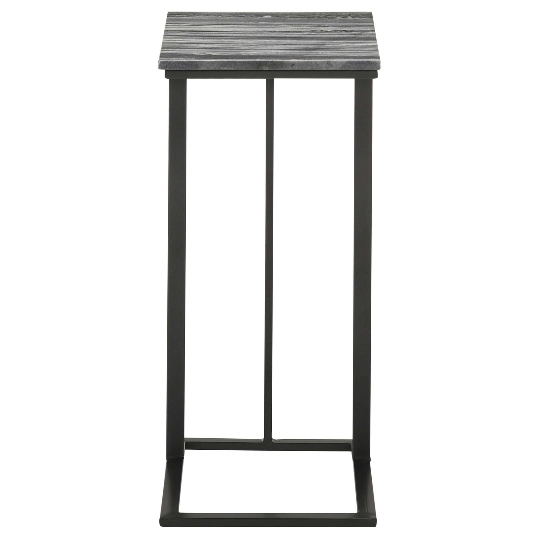 Vicente Grey Marble / Sandy Black Side Table - Ornate Home