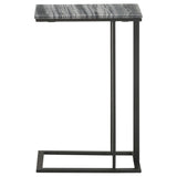 Vicente Grey Marble / Sandy Black Side Table - Ornate Home