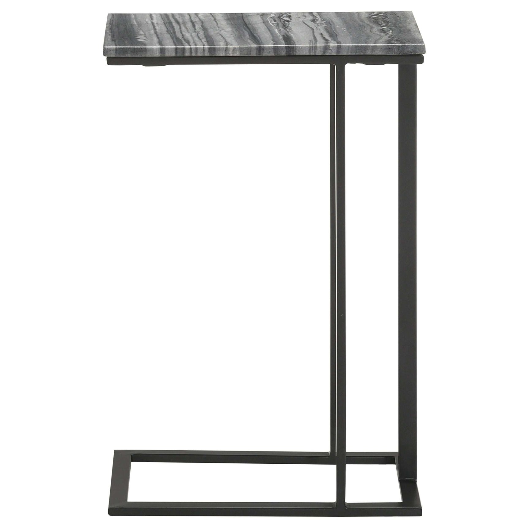 Vicente Grey Marble / Sandy Black Side Table - Ornate Home