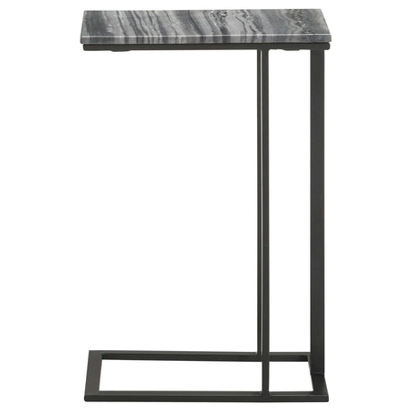 Vicente Grey Marble / Sandy Black Side Table - Ornate Home
