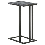 Vicente Grey Marble / Sandy Black Side Table - Ornate Home