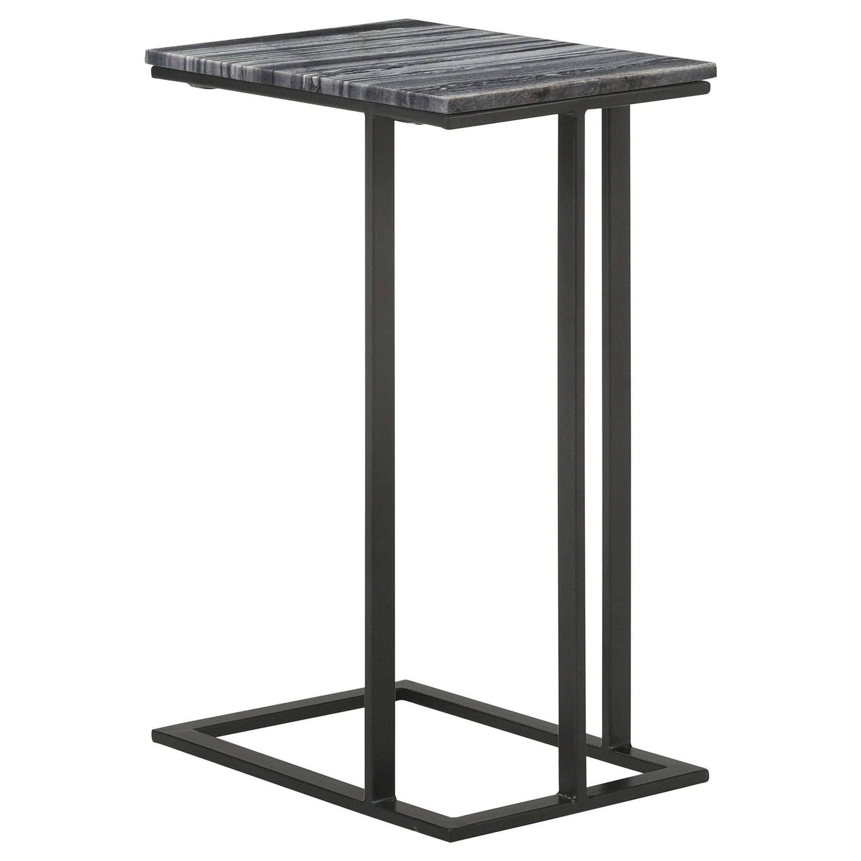 Vicente Grey Marble / Sandy Black Side Table - Ornate Home