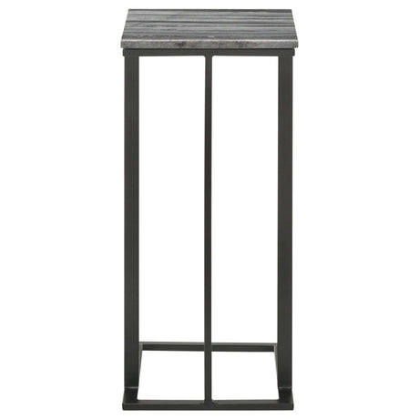 Vicente Grey Marble / Sandy Black Side Table - Ornate Home