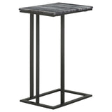 Vicente Grey Marble / Sandy Black Side Table - Ornate Home