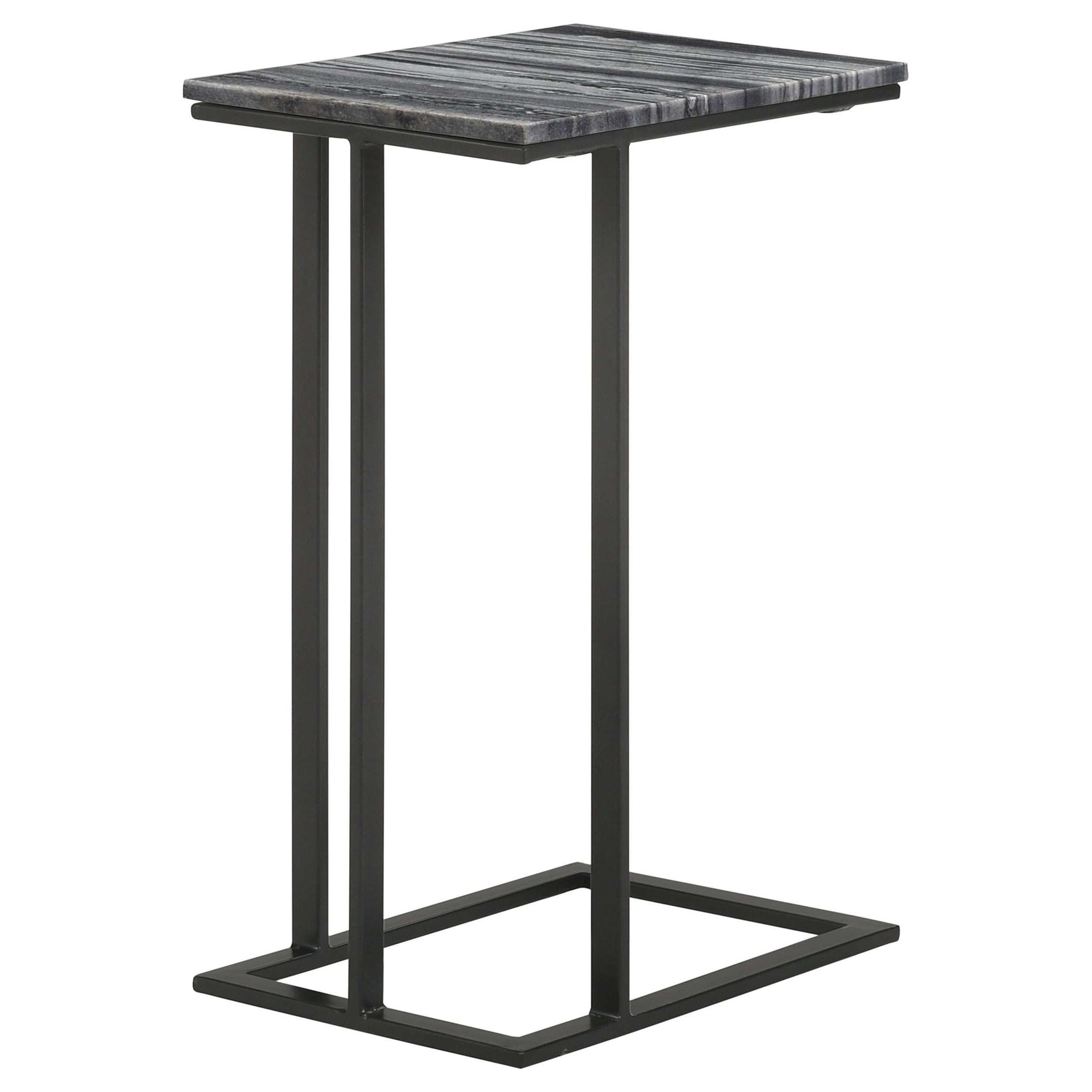 Vicente Grey Marble / Sandy Black Side Table - Ornate Home