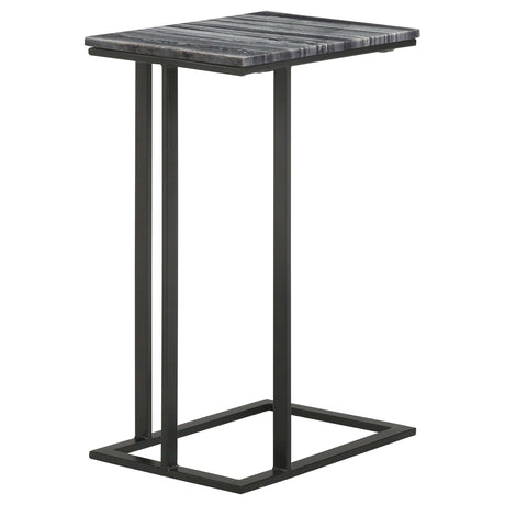 Vicente Grey Marble / Sandy Black Side Table - Ornate Home
