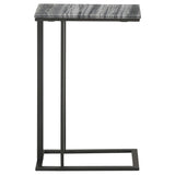 Vicente Grey Marble / Sandy Black Side Table - Ornate Home