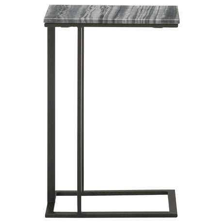 Vicente Grey Marble / Sandy Black Side Table - Ornate Home