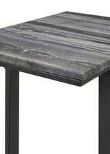 Vicente Grey Marble / Sandy Black Side Table - Ornate Home