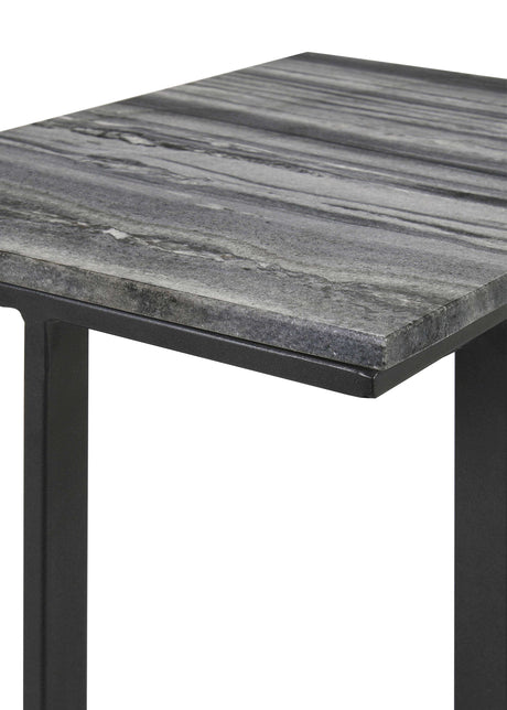 Vicente Grey Marble / Sandy Black Side Table - Ornate Home