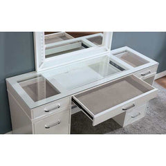 Vickie Luminous White Vanity Set - Ornate Home