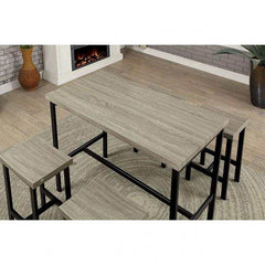 Vilvoorde Black & Gray Metal 5pc Counter Height Set - Ornate Home