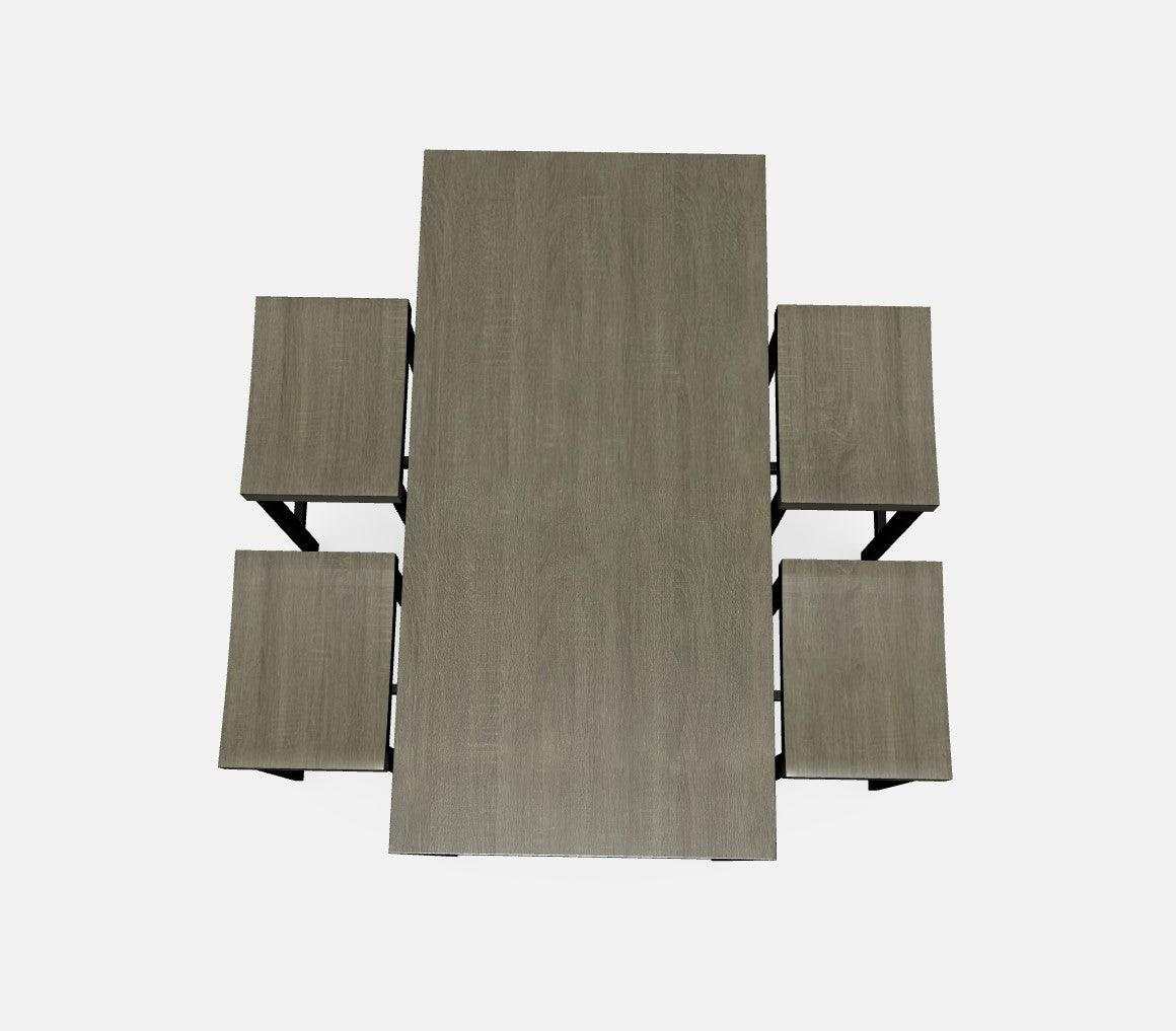 Vilvoorde Black & Gray Metal 5pc Counter Height Set - Ornate Home