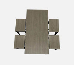 Vilvoorde Black & Gray Metal 5pc Counter Height Set - Ornate Home