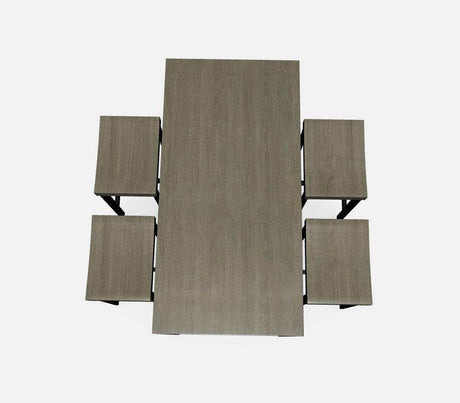 Vilvoorde Black & Gray Metal 5pc Counter Height Set - Ornate Home