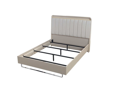 Viola Cream High Gloss Lacquer 4-Piece Queen Bedroom Set - Ornate Home