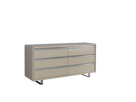 Viola Cream High Gloss Lacquer 4-Piece Queen Bedroom Set - Ornate Home