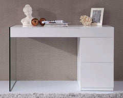 Volare White Floating Glass Vanity w/ Mirror - Ornate Home