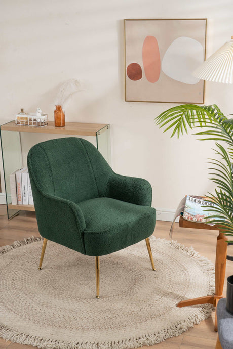 Volta Soft Antique Green Teddy  Accent Chair - Ornate Home