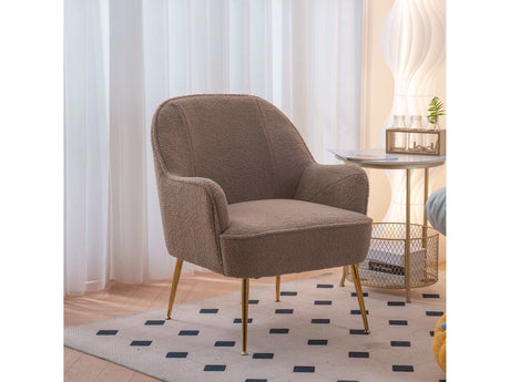 Volta Soft Brown Teddy  Accent Chair - Ornate Home