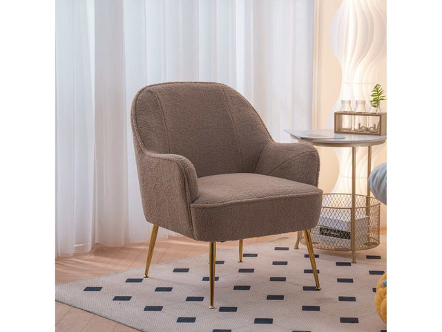 Volta Soft Brown Teddy  Accent Chair - Ornate Home