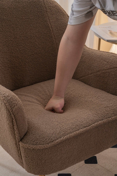 Volta Soft Brown Teddy  Accent Chair - Ornate Home