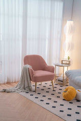Volta Soft Pink Teddy  Accent Chair - Ornate Home
