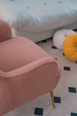 Volta Soft Pink Teddy  Accent Chair - Ornate Home