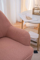 Volta Soft Pink Teddy  Accent Chair - Ornate Home