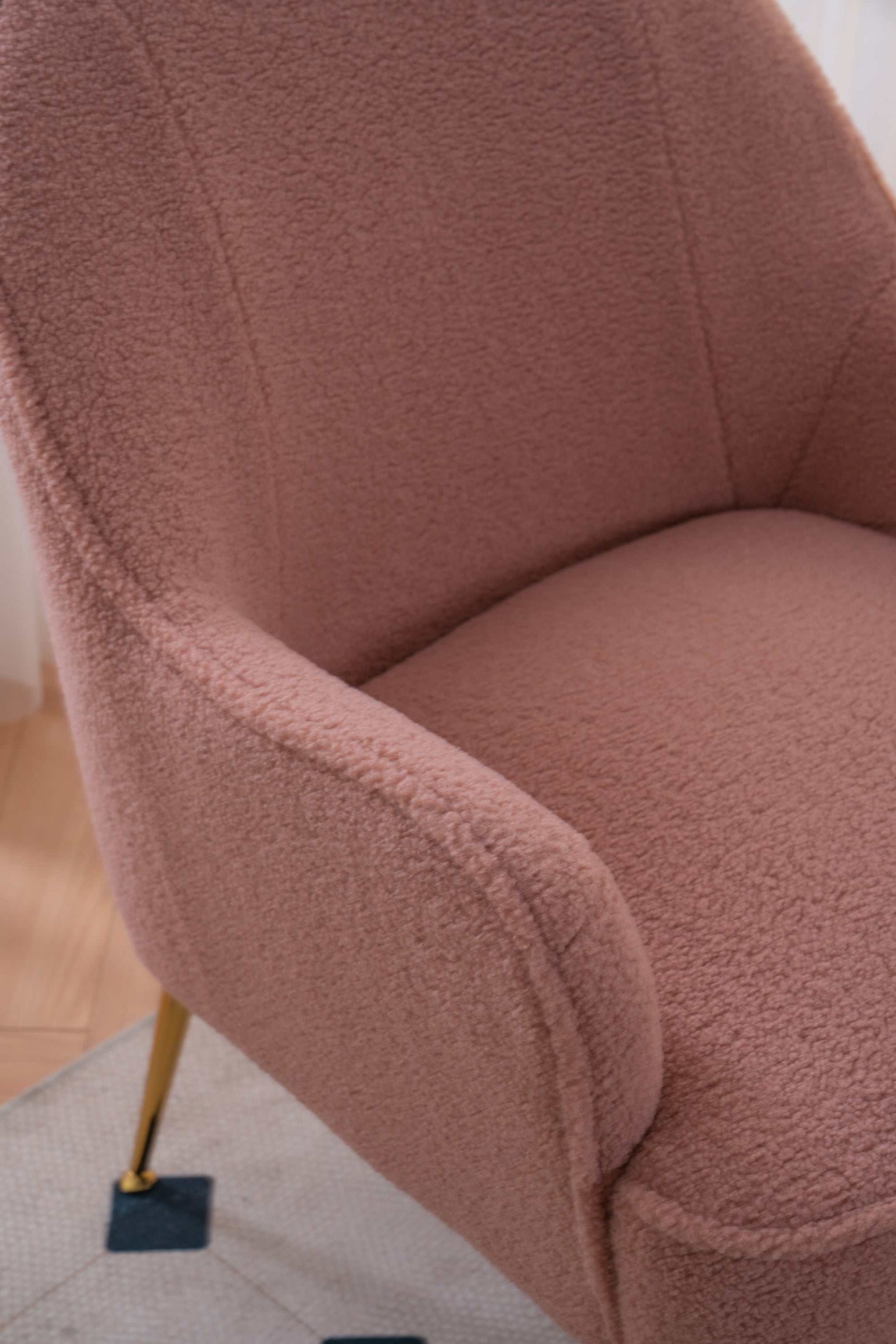 Volta Soft Pink Teddy  Accent Chair - Ornate Home