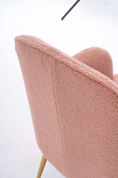 Volta Soft Pink Teddy  Accent Chair - Ornate Home