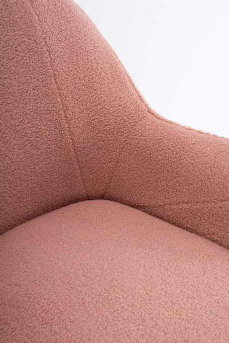 Volta Soft Pink Teddy  Accent Chair - Ornate Home