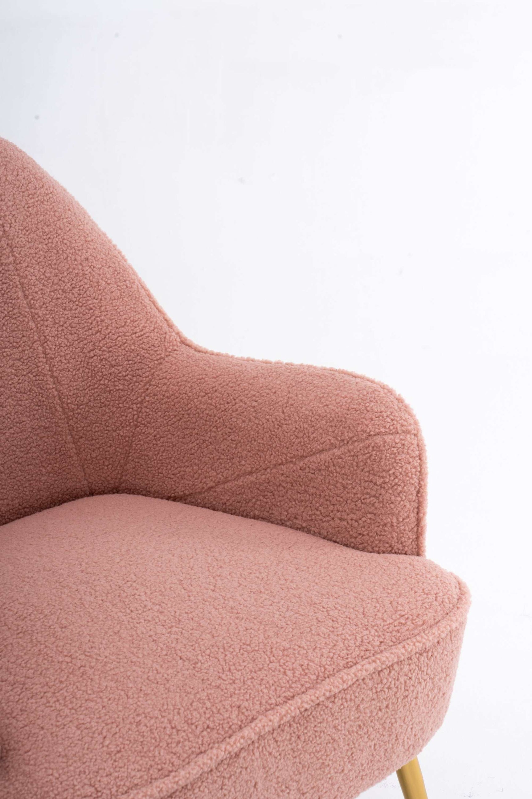 Volta Soft Pink Teddy  Accent Chair - Ornate Home