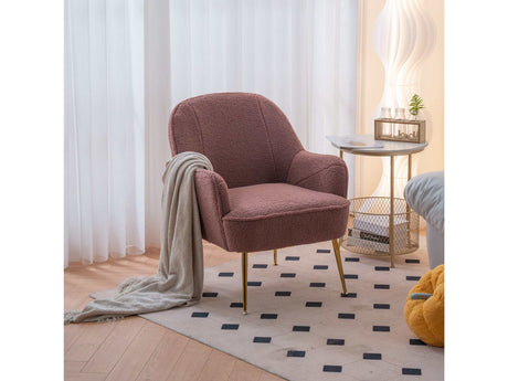 Volta Soft Red Teddy  Accent Chair - Ornate Home