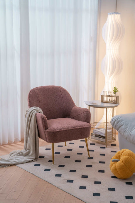 Volta Soft Red Teddy  Accent Chair - Ornate Home