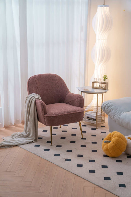 Volta Soft Red Teddy  Accent Chair - Ornate Home