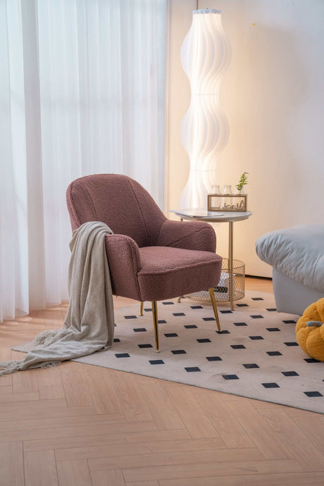 Volta Soft Red Teddy  Accent Chair - Ornate Home